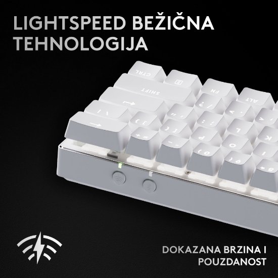 Tipkovnica LOGITECH Pro X 60 LIGHTSPEED, mehanička, bežična, RGB, bijela
