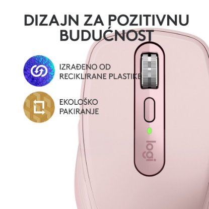 Miš LOGITECH MX Anywhere 3S, laserski, bežični, BT, rozi