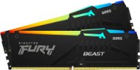 Memorija PC-51200, 64GB, KINGSTON Fury Beast RGB KF564C32BBAK2-64, XMP, DDR5 6400MHz, kit 2x32GB