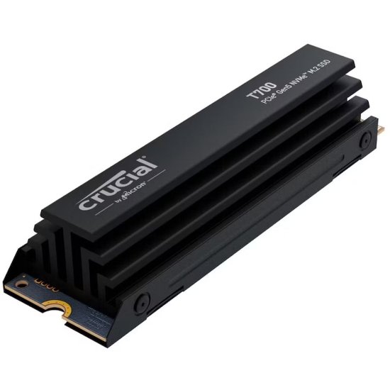 SSD 1TB CRUCIAL T700, PCIe Gen 5 NVMe M.2, 2280, 11700/9500 MB/s, hladnjak