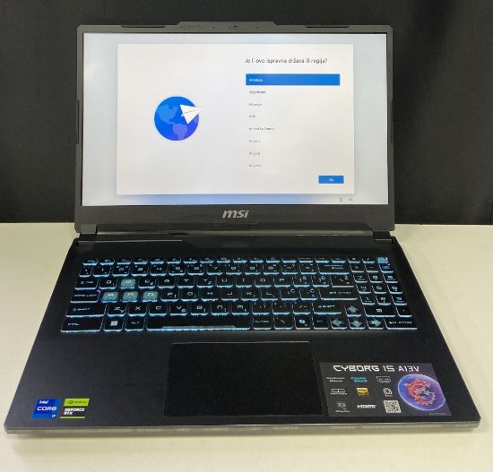 RABLJENI - Laptop MSI Cyborg 15 A13VE-1804XHR / Core i7 13620H, 16GB, 1TB SSD, nVidia GeForce RTX 4050, 15.6" FHD 144Hz IPS, Windows 11, crni