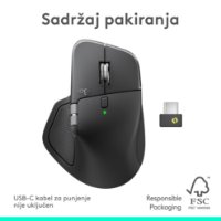 Miš LOGITECH MX Master 4, optički, bežični, BT, crni