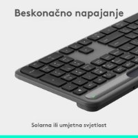 Tipkovnica LOGITECH Signature Slim Solar+, bežična, bluetooth, crna