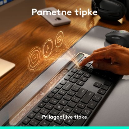 Tipkovnica LOGITECH Signature Slim Solar+, bežična, bluetooth, crna