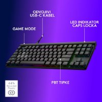Tipkovnica LOGITECH Gaming G515 Rapid TKL, RGB, mehanička, US Layout, USB, crna
