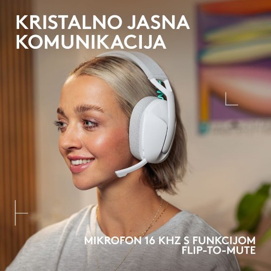 Slušalice LOGITECH Gaming G321, bežične, BT, USB, bijele