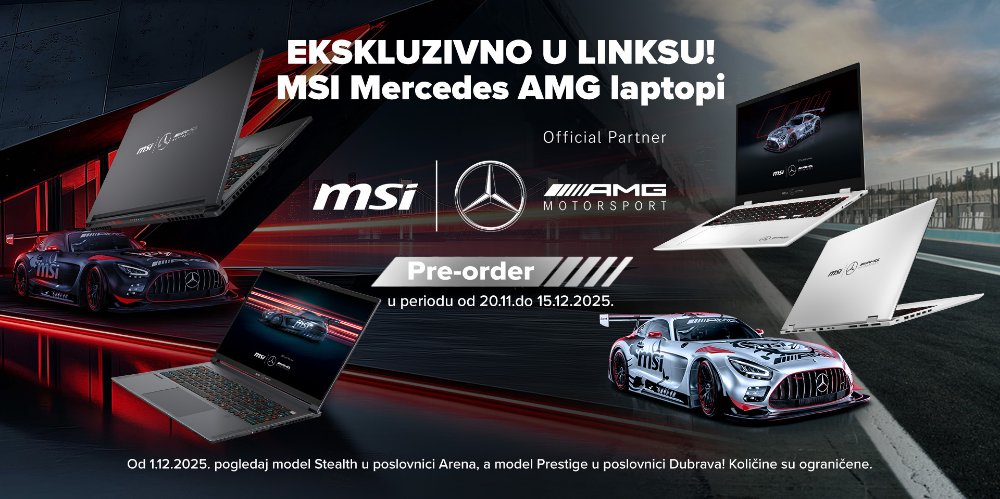 Prikažite detalje za Prednaruči MSI laptopi Mercedes AMG edition laptope samo u Linksu!
