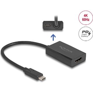 Adapter DELOCK, USB-C (m) na HDMI (Ž), crni