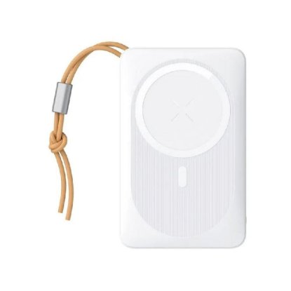 Mobilni USB punjač VEGER MagOn, 10000 mAh magnetni, bežični, bijeli