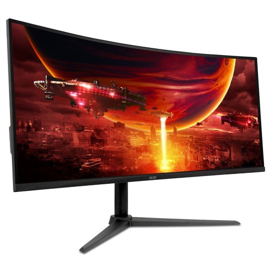 Gaming monitor 34" ACER Nitro ED340CUS3bmiipx UM.CE0EE.301, UWQHD, VA, 165Hz, 1ms, 250cd/m2, FreeSync, zakrivljeni, zvučnici, crni