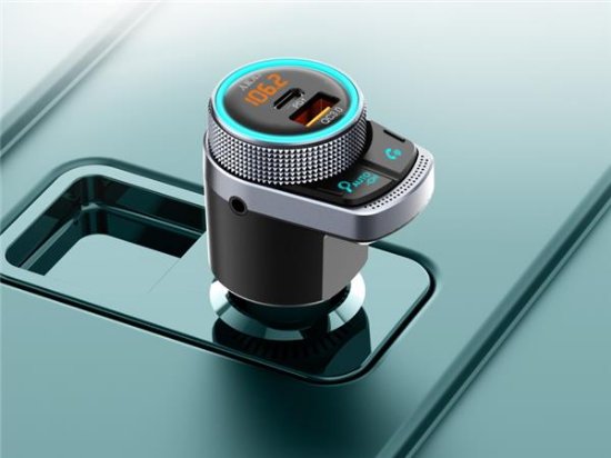 FM transmiter AKAI FMT-80BT, 2xUSB punjač, BT, HandsFree, 12-24V, crni