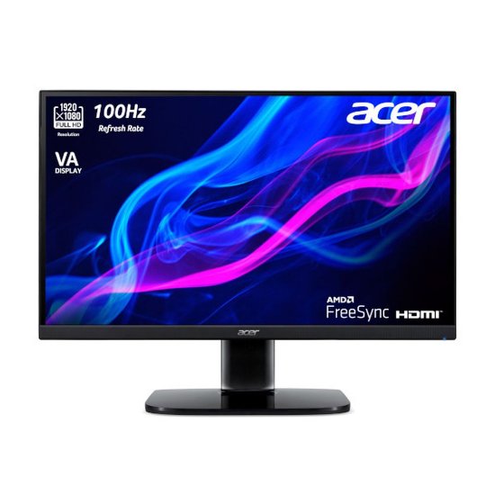 Monitor 21,5" ACER KA222Qhbi UM.WX2EE.H04, FHD, VA, 100Hz, 1ms, 250cd/m2, FreeSync, crni