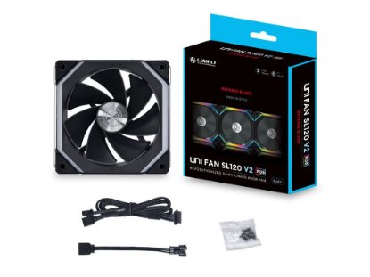 Ventilator LIAN LI Uni Fan SL120 V2 Reverse Blade, 120mm, PWM, ARGB, crni