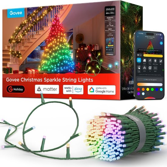 Dekorativne LED lampice GOVEE Christmas Sparkle String Lights, 20M