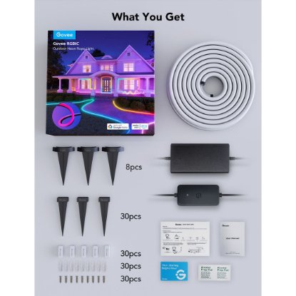 LED traka GOVEE RGBIC Outdoor Neon Strip Lights, vanjska, 10M