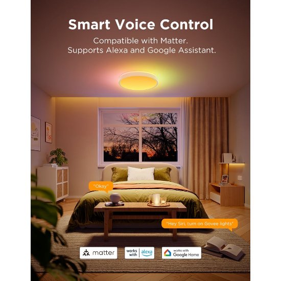 Stropna svjetiljka GOVEE RGBICWW + RGBICWW Round Smart Ceiling Light, 15"