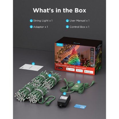 Dekorativne LED lampice GOVEE Christmas Sparkle String Lights, 20M