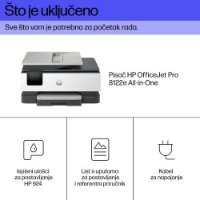 Multifunkcijski printer HP OfficeJet Pro 8122e , 405U3B, printer/scanner/copy, 4800dpi, WiFi, LAN, USB, bijeli, Instant Ink