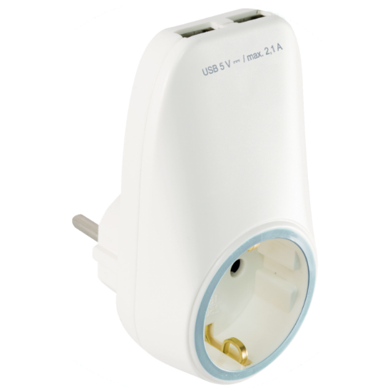 Kućni punjač HOME NV 2100, 2 x USB, 2.1A + šuko