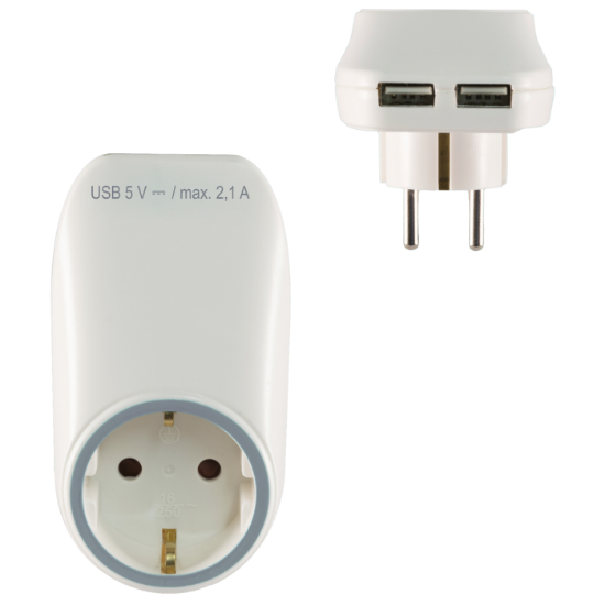 Kućni punjač HOME NV 2100, 2 x USB, 2.1A + šuko