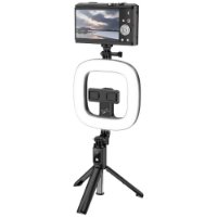 Selfie stick sa svjetlosnim prstenom HOCO LV03, tripod, Bluetooth, 4.7"-6.5", crni