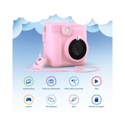 Dječji instant fotoaparat LAMAX InstaKid1, igre, mp3 player, rozi