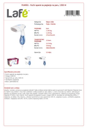 Ručno steamer glačalo LAFE PUW001, 1300 W, 140 ml, bijelo