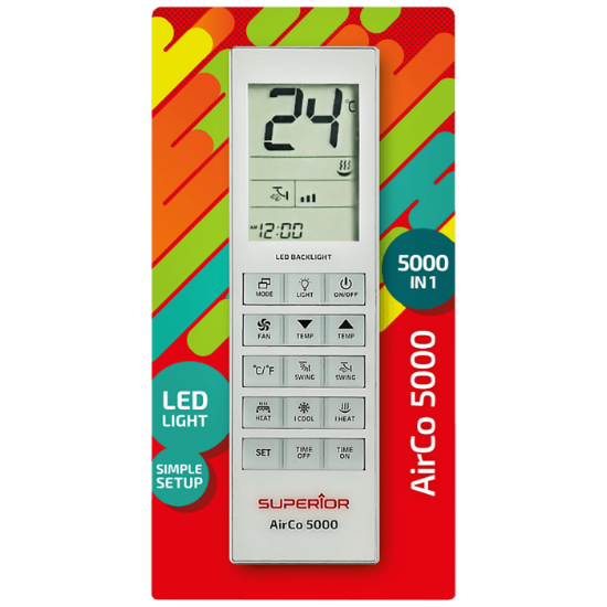 Univerzalni daljinski upravljač za klima uređaje SUPERIOR RC AirCo, 5000 kodova