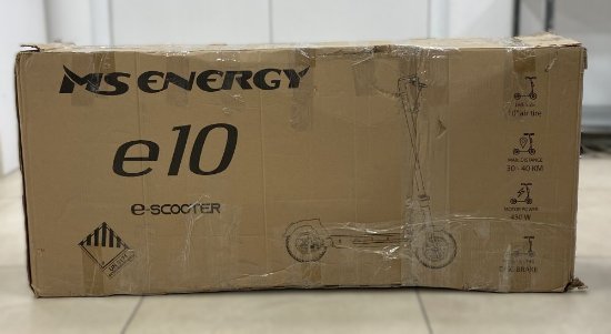 OPEN BOX - Električni romobil MS ENERGY Energy e10, autonomija do 40km, brzina 25km/h, kotači 10˝, sivi