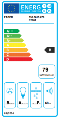 RABLJENI - Zidna kuhinjska napa FABER Glam Light Zero Drip Plus BK M A80, 80 cm, 690 m3/h, energetski razred A, crna