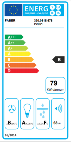 RABLJENI - Zidna kuhinjska napa FABER Glam Light Zero Drip Plus BK M A80, 80 cm, 690 m3/h, energetski razred A, crna