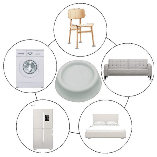 Antivibracijske nožice za perilice rublja SUPERIOR SUPSLG001, set, 4 kom