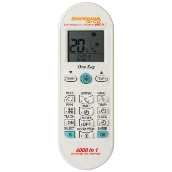 Univerzalni daljinski upravljač za klima uređaje SUPERIOR RC AirCo, 6000 kodova