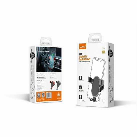 Držač za smartphone LDNIO MG01, automatski, za ventilacijski otvor, do 6.5", crveni