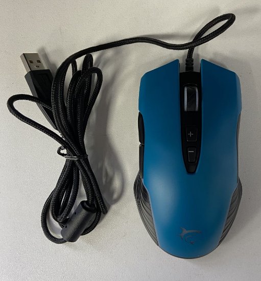 RABLJENI - Miš WHITE SHARK Azarah, 6400dpi, optički, žičani, plavi