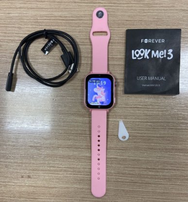 RABLJENI - Dječji pametni sat FOREVER LookMe! 3, 4G video pozivi, GPS, SOS gumb, vodootporan, rozi