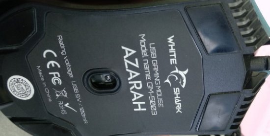 IZLOŽBENI - Miš WHITE SHARK Azarah, 6400dpi, optički, žičani, plavi