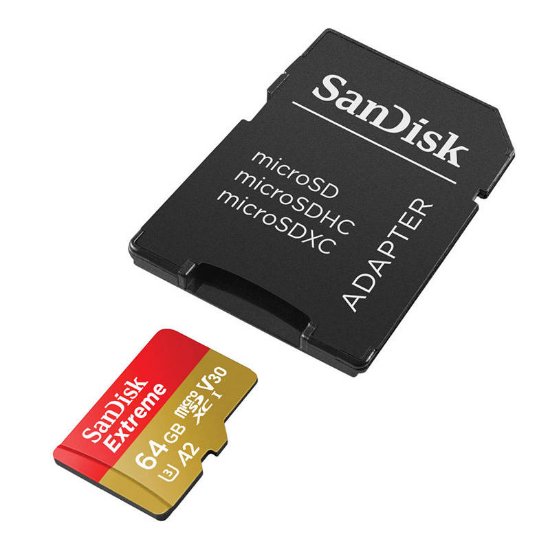 Memorijska kartica SANDISK, micro SDXC Extreme, 64GB, SDSQXAH-064G-GN6AA, class 10, V30 UHS-I, 170MB/s + SD Adapter