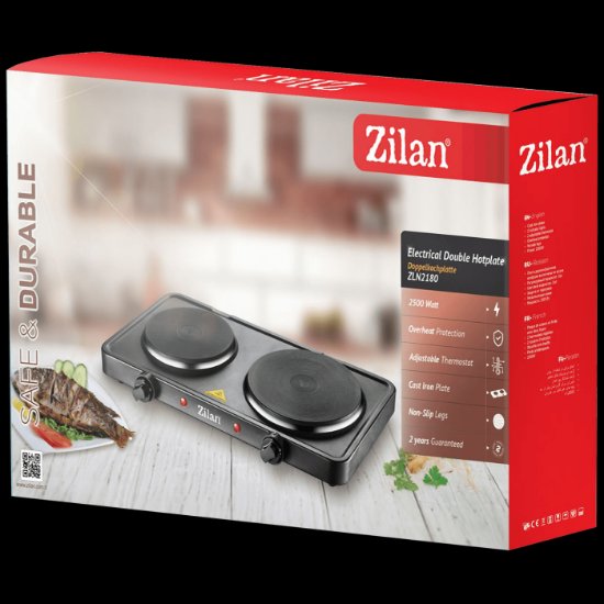 Električno kuhalo ZILAN ZLN2181 (ZLN2180/BK), 2500 W, dvostruko, crno
