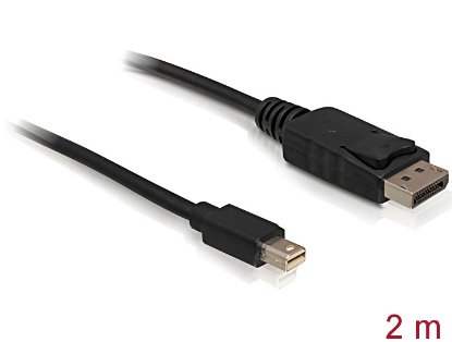 Kabel DELOCK, mini DisplayPort 1.2 (M) na DisplayPort (M) 4K@30Hz, 2m