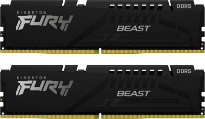 Memorija PC-41600, 16GB, KINGSTON Fury Beast Black KF552C40BBK2-16, XMP, DDR5 5200MHz, 2x8GB