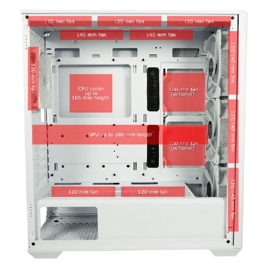 Kućište LC POWER LC-811W-ON Meshwork_XL Light, MIDI, ATX, window, bijelo, bez napajanja