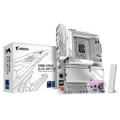 Matična ploča GIGABYTE Z890 Aorus Elite WIFI7 ICE, Intel Z890, DDR5, WiFi, ATX, s. 1851, bijela