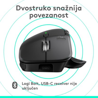 Miš LOGITECH MX Master 4, za Mac, optički, bežični, BT, crni