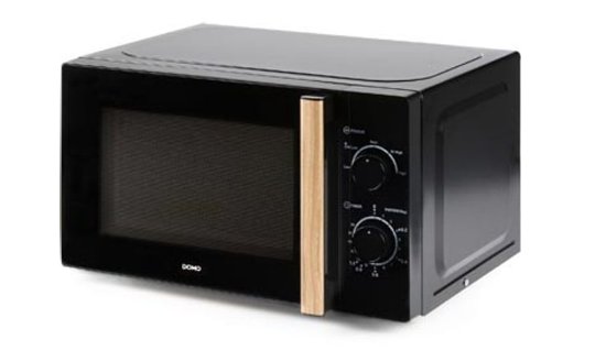 Mikrovalna pećnica DOMO DO2820, 700 W, 20 l, crna sa drvenom ručkom