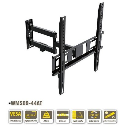 Nosač zidni za TV +CLASS WMS09-44AT, 26" - 55", 35kg, zakretni