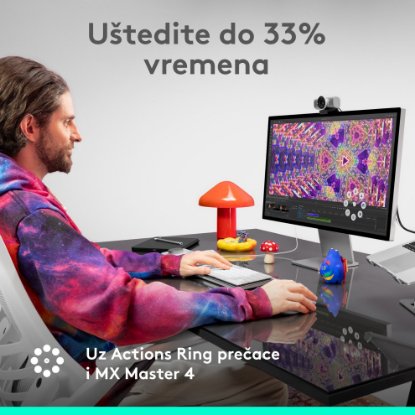 Miš LOGITECH MX Master 4, za Mac, optički, bežični, BT, crni