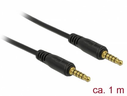 Kabel DELOCK, audio, 3.5mm (M) na 3.5mm (M), 5-pin, 1m