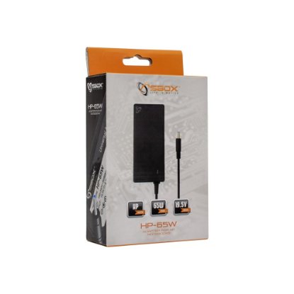 Punjač za laptop SBOX HP-65W, za HP, 65W, crni