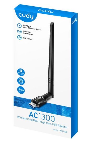 Mrežna kartica adapter USB3.0, CUDY WU1400, 802.11b/g/n/ac, za bežičnu mrežu